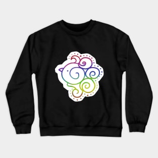 Doodle round birb with curly feathers Crewneck Sweatshirt
